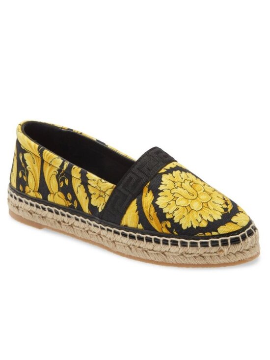 Versace Shoes - Versace Womens Barocco Print Espadrille Flats Slip-On Shoe Size 37, US 7 - Spain